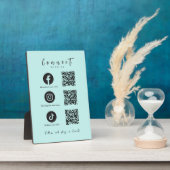 Facebook Instagram Tiktok QR Code Baby Blue Fotoplatte (Seite)