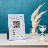 Facebook Instagram Tiktok QR Code Iridescent Opal Fotoplatte (Seite)