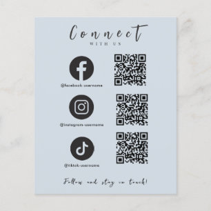 Facebook Instagram Tiktok QR Code Light Navy Flyer