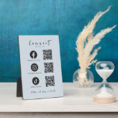 Facebook Instagram Tiktok QR Code Light Navy Fotoplatte (Seite)