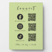 Facebook Instagram Tiktok QR Code Lime Green Fotoplatte (Vorderseite)