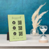 Facebook Instagram Tiktok QR Code Lime Green Fotoplatte (Seite)