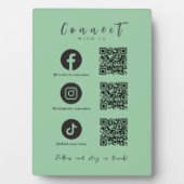 Facebook Instagram Tiktok QR Code Minze Grün Fotoplatte (Vorderseite)