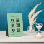 Facebook Instagram Tiktok QR Code Minze Grün Fotoplatte (Seite)