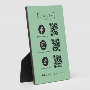 Facebook Instagram Tiktok QR Code Minze Grün Fotoplatte