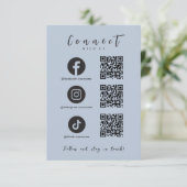 Facebook Instagram Tiktok QR Code Moderne Marine Einladung (Stehend Vorderseite)