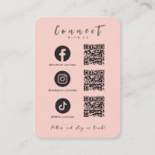 Facebook Instagram Tiktok QR Code Rosa Begleitkarte (Vorderseite)