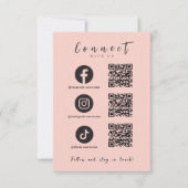 Facebook Instagram Tiktok QR Code Rosa Einladung (Vorderseite)