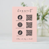 Facebook Instagram Tiktok QR Code Rosa Einladung (Stehend Vorderseite)