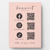 Facebook Instagram Tiktok QR Code Rosa Fotoplatte (Vorderseite)