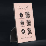 Facebook Instagram Tiktok QR Code Rosa Fotoplatte<br><div class="desc">Facebook Instagram Tiktok,  QR-Code,  trendy Blush Pink Verbindung mit unseren Social Media</div>