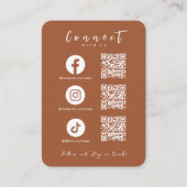 Facebook Instagram Tiktok QR Code Terracotta Visitenkarte (Vorderseite)