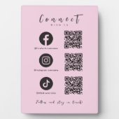 Facebook Instagram Tiktok QR Code Trendrosa Fotoplatte (Vorderseite)