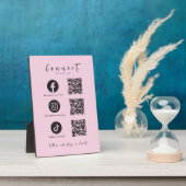 Facebook Instagram Tiktok QR Code Trendrosa Fotoplatte (Seite)