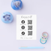 Facebook Instagram Tiktok QR Code Trendweiß Flyer (Einzeln)