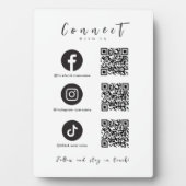 Facebook Instagram Tiktok QR Code Trendweiß Fotoplatte (Vorderseite)