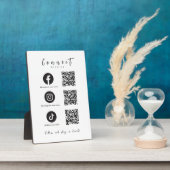 Facebook Instagram Tiktok QR Code Trendweiß Fotoplatte (Seite)
