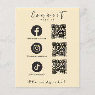 Facebook Instagram Tiktok QR Code Trendy Groovy Flyer