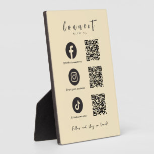 Facebook Instagram Tiktok QR Code Trendy Groovy Fotoplatte