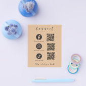 Facebook Instagram Tiktok QR Code Trendy Rustic Flyer (Einzeln)