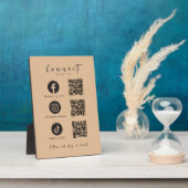 Facebook Instagram Tiktok QR Code Trendy Rustic Fotoplatte (Seite)
