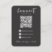 Facebook Instagram Tiktok Soft Black QR Code Visitenkarte (Vorderseite)