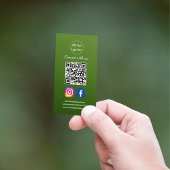 Facebook Instagramm Social Media QR Code Green Visitenkarte