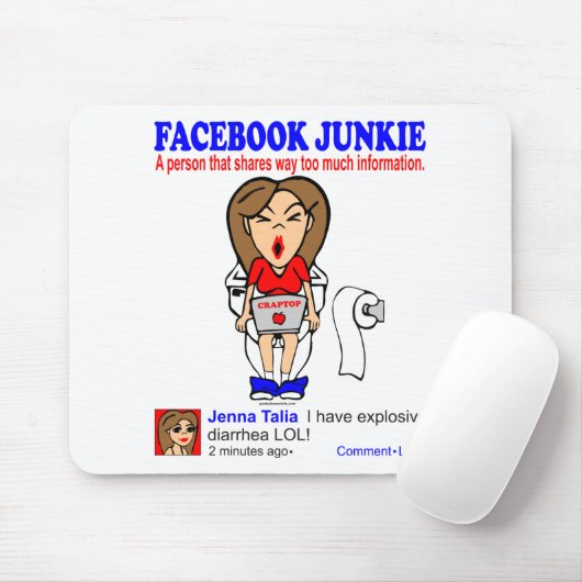 FACEBOOK JUNKIE MOUSEPAD (Mit Mouse)