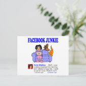 FACEBOOK JUNKIE POSTKARTE (Stehend Vorderseite)
