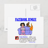 FACEBOOK JUNKIE POSTKARTE (Vorne/Hinten)