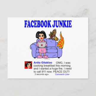 FACEBOOK JUNKIE POSTKARTE