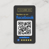 Facebook Kundenfeedback Geschäft Anthrazit Schiefe Visitenkarte (Vorderseite)