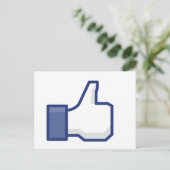 Facebook Like Button Postkarte (Stehend Vorderseite)