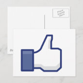 Facebook Like Button Postkarte (Vorne/Hinten)