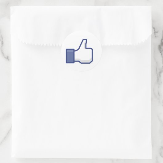 Facebook Like Button Runder Aufkleber (Tasche)