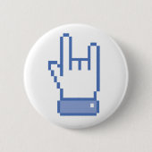 facebook mögen FELSEN-Friedenshandzeichenpixel Button (Vorderseite)