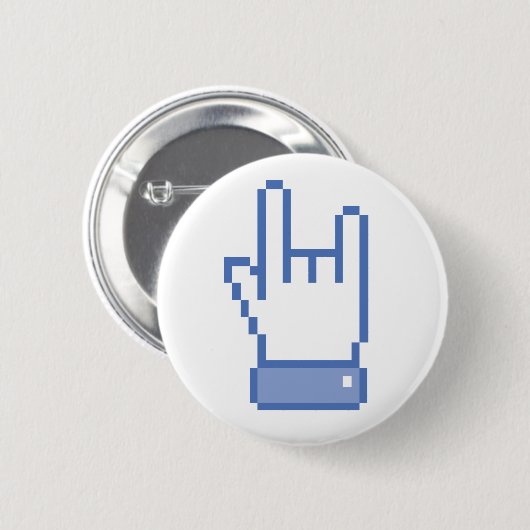facebook mögen FELSEN-Friedenshandzeichenpixel Button (Vorne & Hinten)
