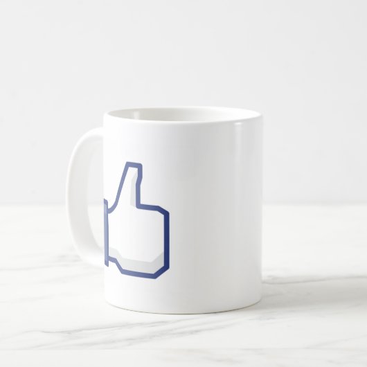 Facebook mögen Knopf Kaffeetasse (Vorderseite Links)