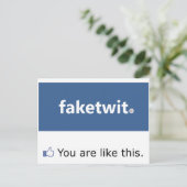 Facebook Narcissist Postkarte (Stehend Vorderseite)