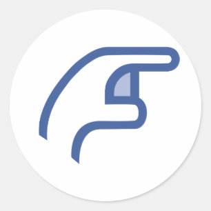 Facebook POKE Runder Aufkleber