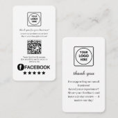 Facebook QR | Custom Business Review Feedback Link Visitenkarte (Vorne/Hinten)