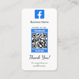 Facebook Review Business Card Template W/QR Code Visitenkarte