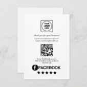 Facebook Review QR | Business Feedback Link Begleitkarte (Vorne/Hinten)