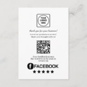 Facebook Review QR | Business Feedback Link Begleitkarte (Vorderseite)