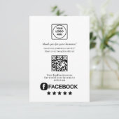 Facebook Review QR | Business Feedback Link Begleitkarte (Stehend Vorderseite)