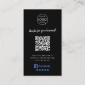 Facebook Review | QR-Code für Unternehmen schwarz Visitenkarte (Vorderseite)