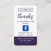 Facebook Review Request Business Card Deep Plum Visitenkarte (Rückseite)
