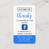 Facebook Review Request Business Card Visitenkarte (Rückseite)