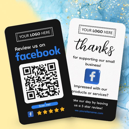 Facebook Review Request Business Card Visitenkarte