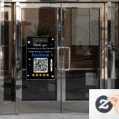 Facebook Review Request Card mit Logo und QR Code Fensteraufkleber (Büro Tür)